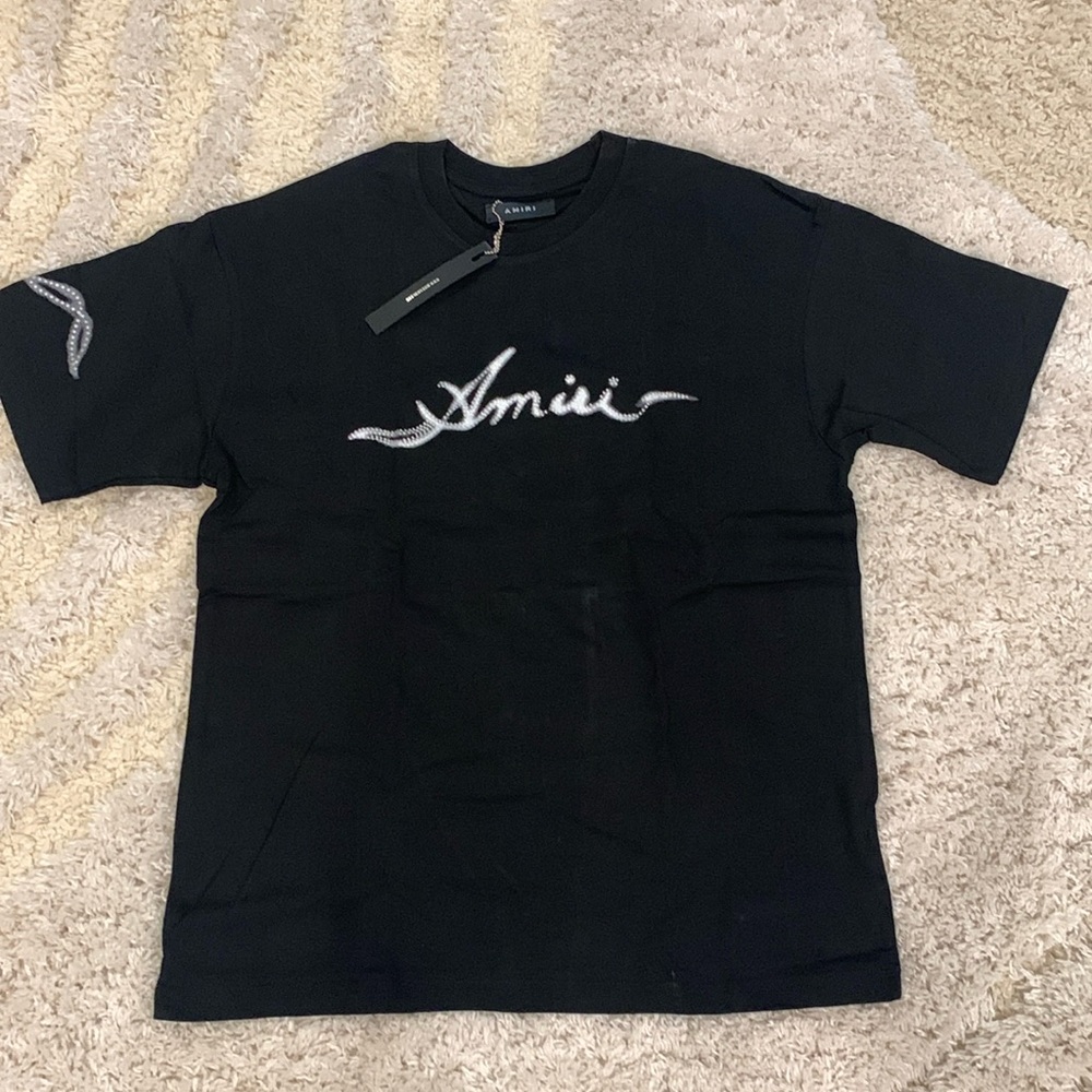 Amiri Cigarette Smoke Logo T-Shirt Black Men’s Size Large